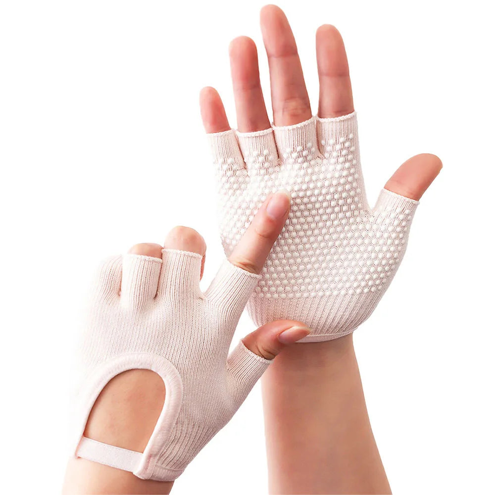 Gants Antidérapants Mi-Doigts – Yoga & Pilates