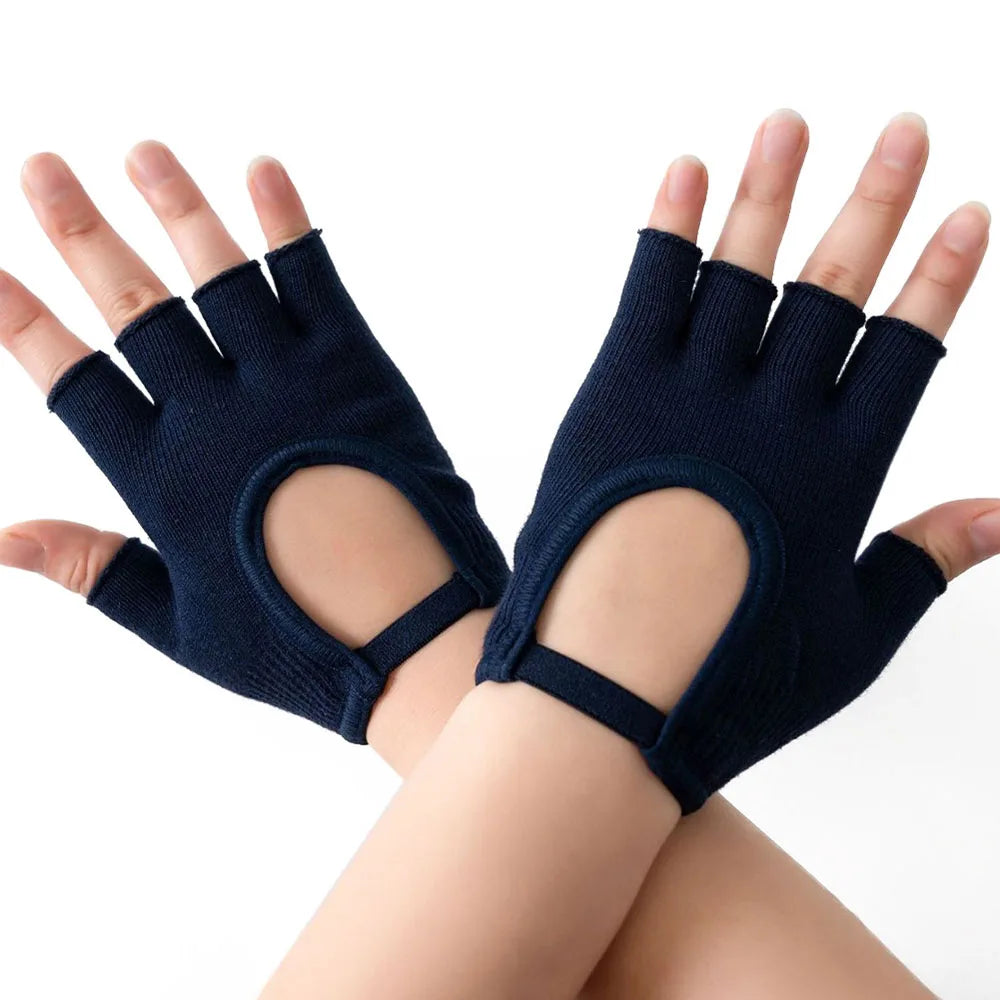 Gants Antidérapants Mi-Doigts – Yoga & Pilates