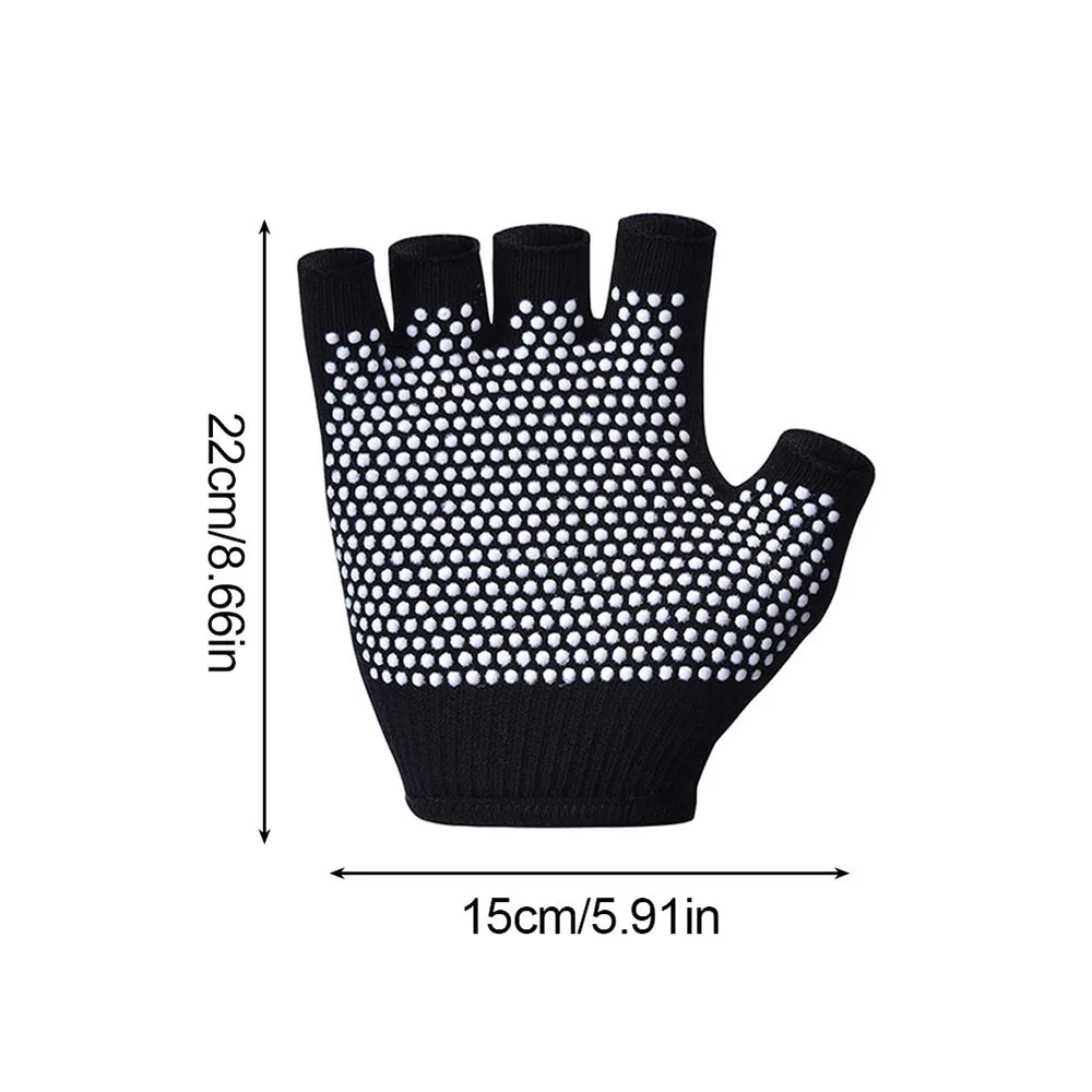 Gants Antidérapants Mi-Doigts – Yoga & Pilates
