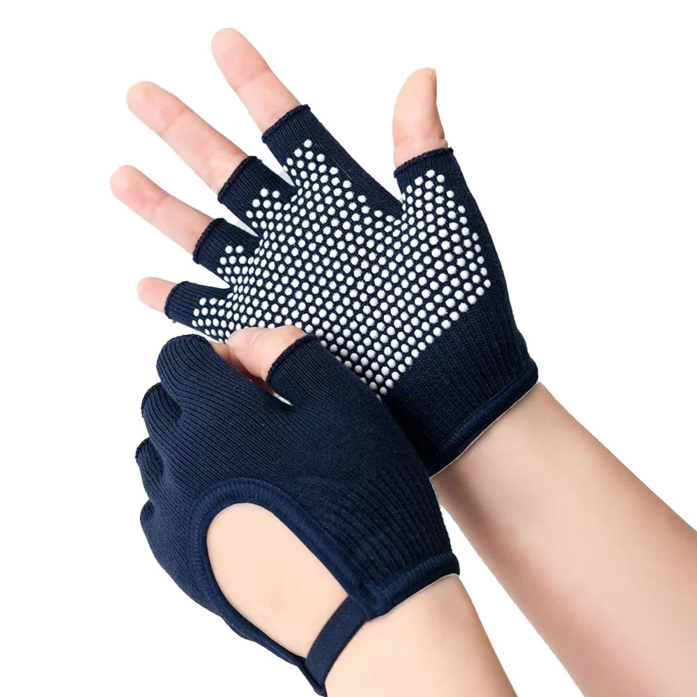 Gants Antidérapants Mi-Doigts – Yoga & Pilates