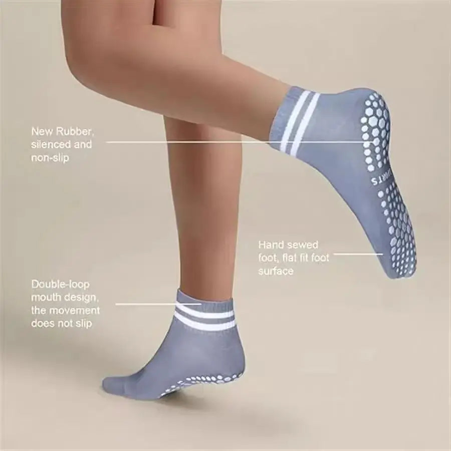 Chaussettes Pilates Antidérapantes à Rayures – vue produit 4