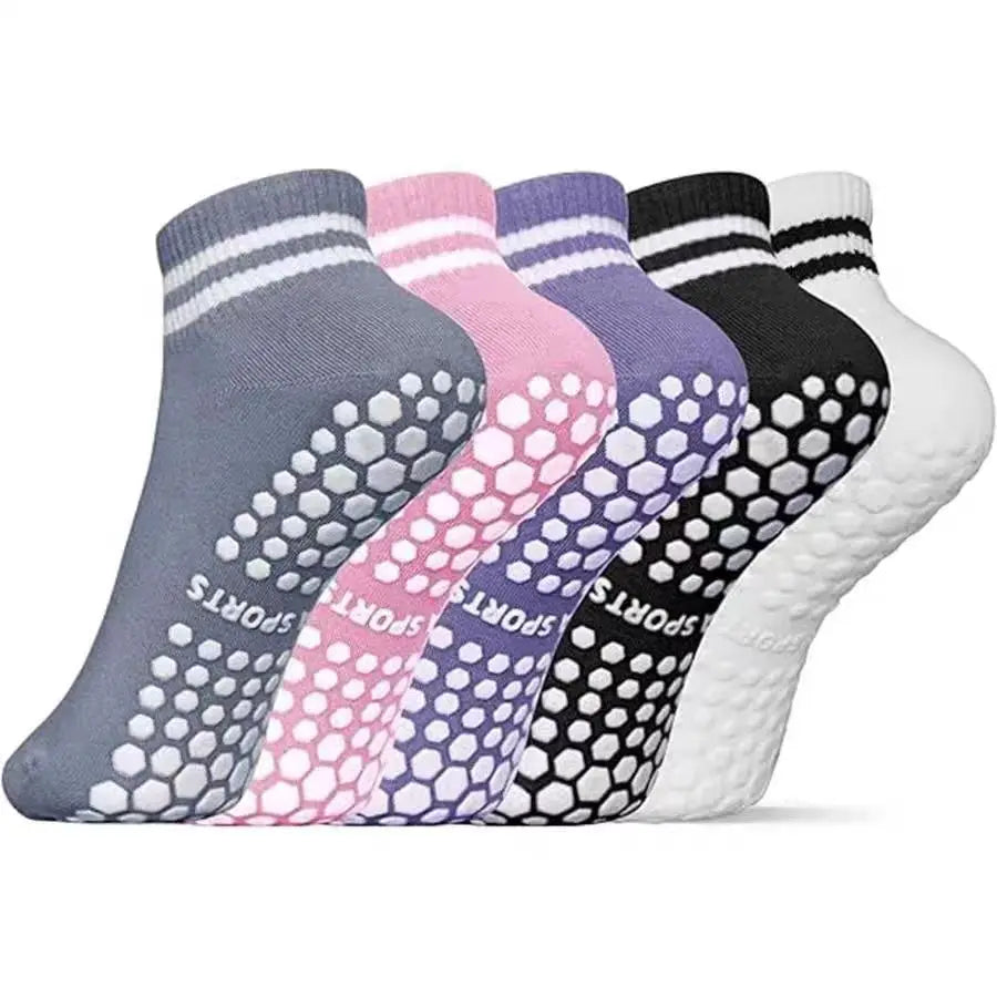 Chaussettes Pilates Antidérapantes à Rayures – vue produit 1