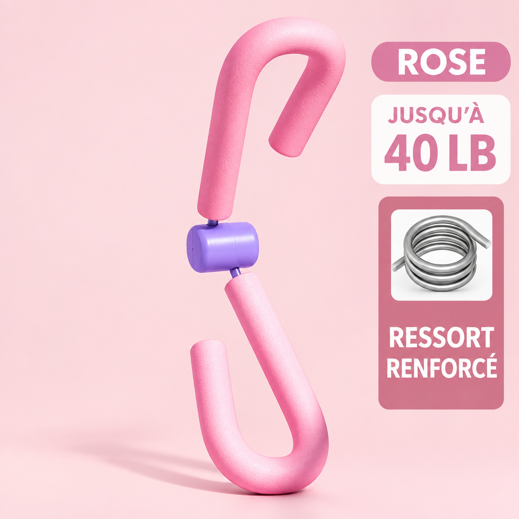Accessoire de fitness rose à ressort renforcé jusqu’à 40 lb