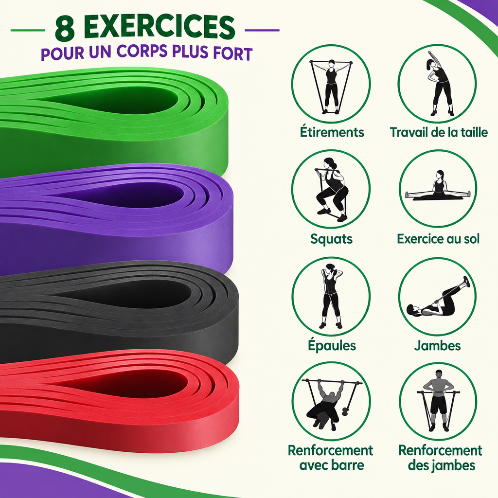 Bandes de résistance Pilates – 8 exercices de renforcement