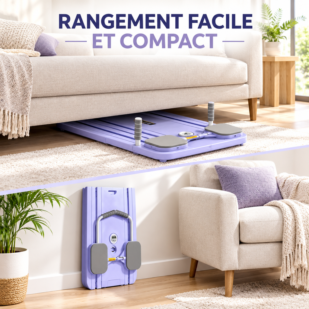 Planche Pilates pliable – rangement facile et compact