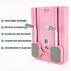 Planche Pilates rose – minuterie, retour automatique, pliage rapide et conception ergonomique