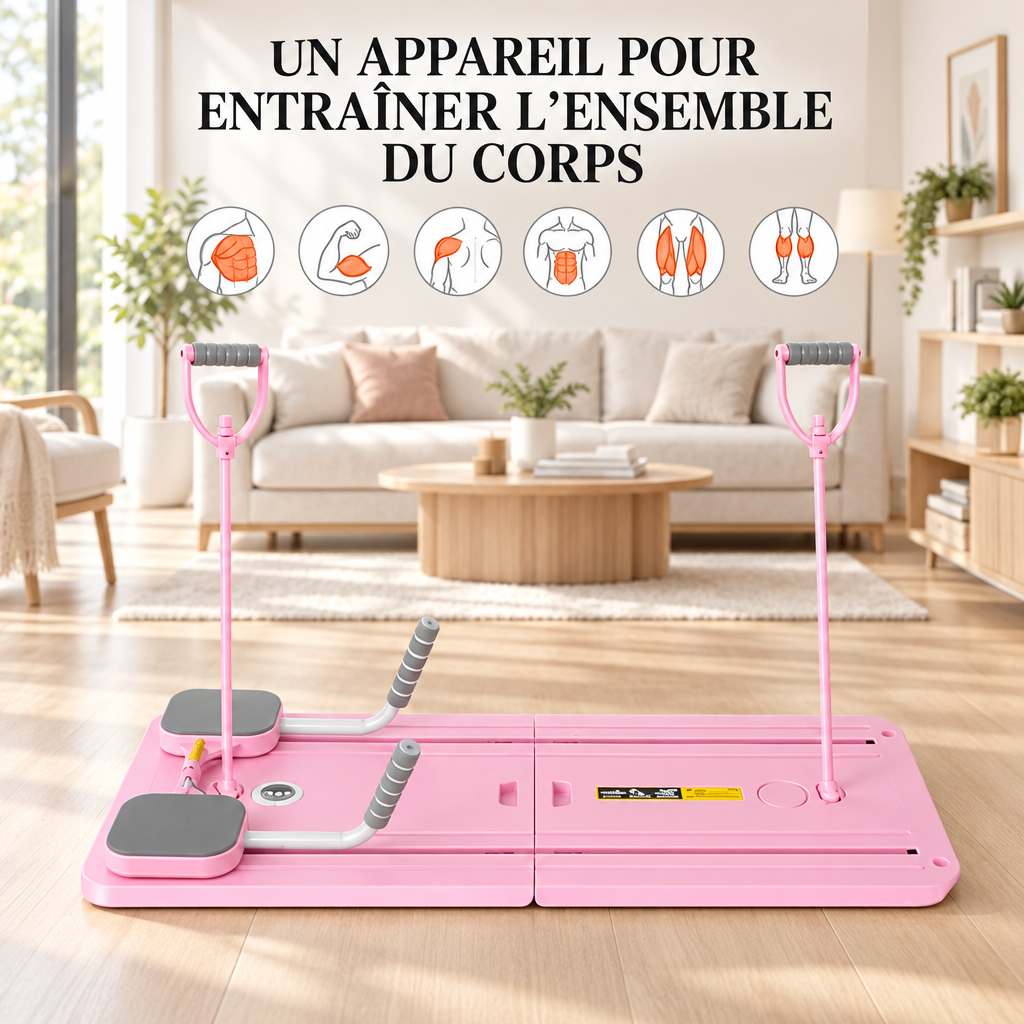 Planche Pilates rose – entraînement de l’ensemble du corps
