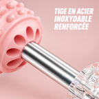 Rouleau de massage manuel – détail de la tige en acier inoxydable