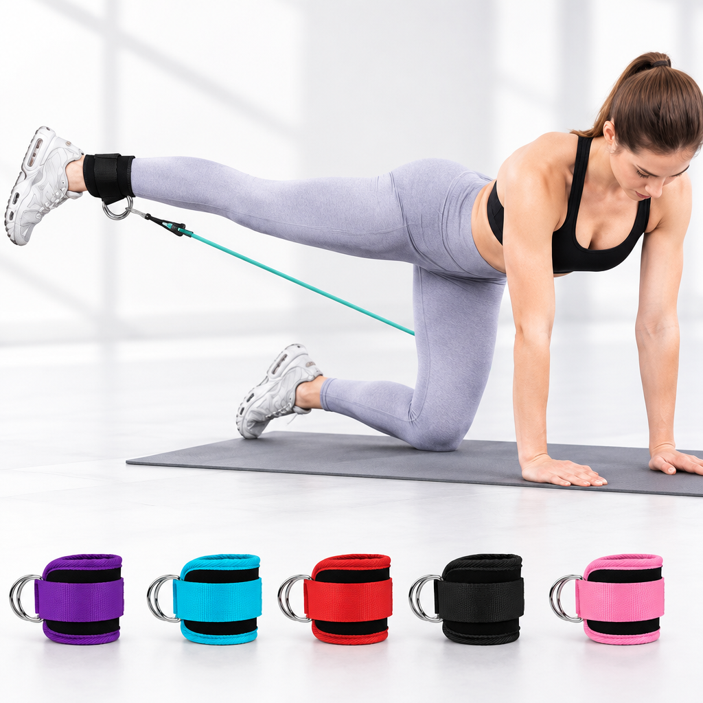 Sangle de cheville fitness utilisée pour un exercice jambes et fessiers