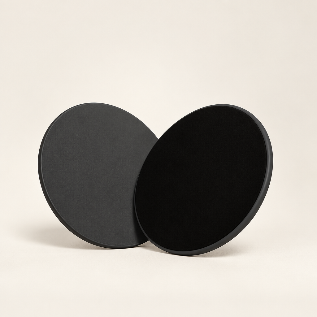 Sliders Pilates noirs et gris – disques de glisse